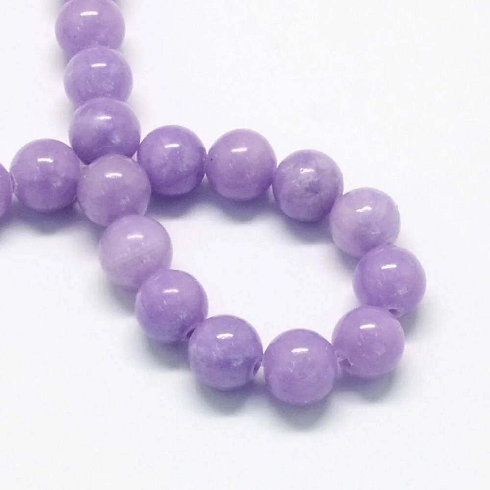 6MM Purple Violet Jade Beads-ONE Gemstone Bead Strand-Jewelry Making Crafts NWT‎